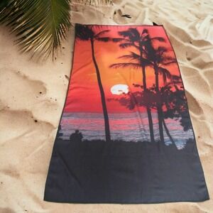 Sunset Beach Whitley Willows Microfiber Reversible Beach Towel 35"x70" Yoga Pool